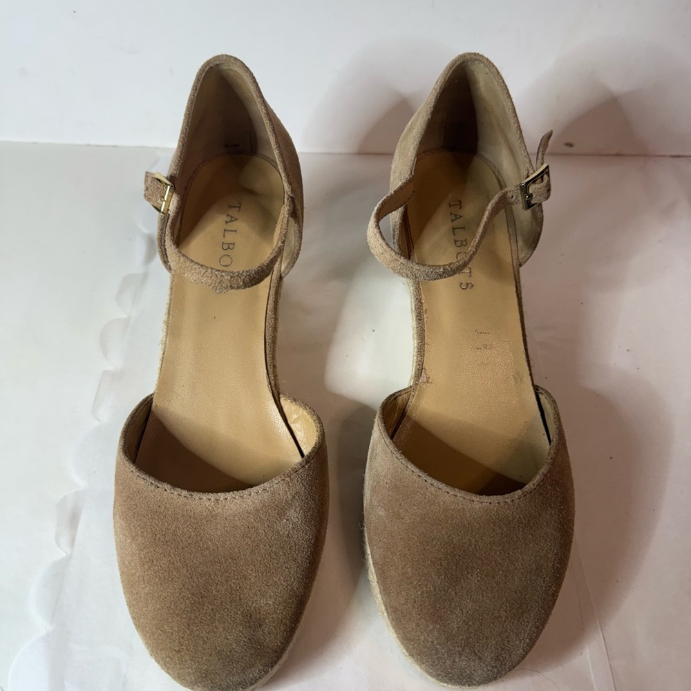 Talbots Lyndsey D’Orsay Suede Wedge Espadrilles - Picture 3 of 6